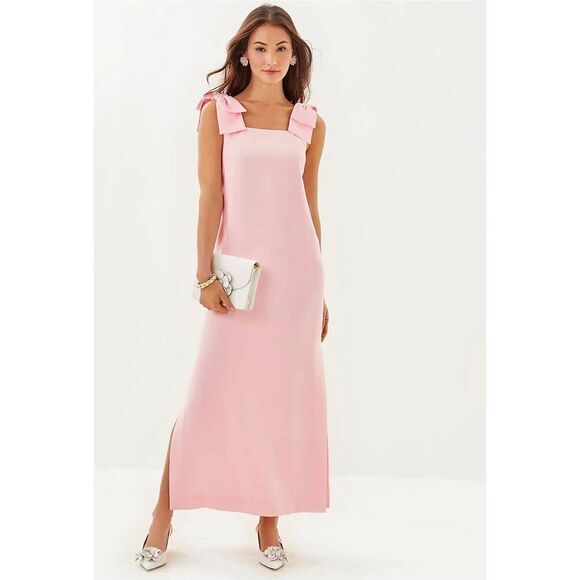 Lilly Pulitzer Dresses & Skirts - Lilly Pulitizer Bernice Maxi Dress 4 Pink Bows Formal Wedding